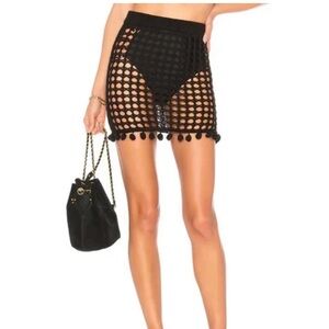 Tularosa Black Mesh Mini Skirt